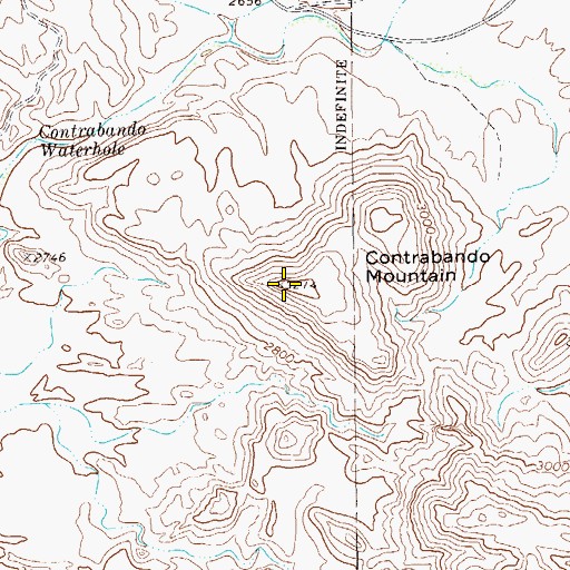 Topographic Map of Contrabando Mountain, TX