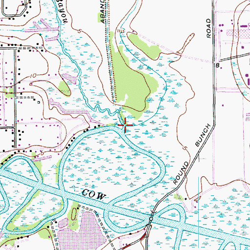 Topographic Map of Coon Bayou, TX