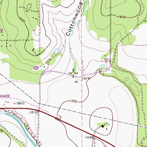 Topographic Map of Cottonwood Hollow, TX