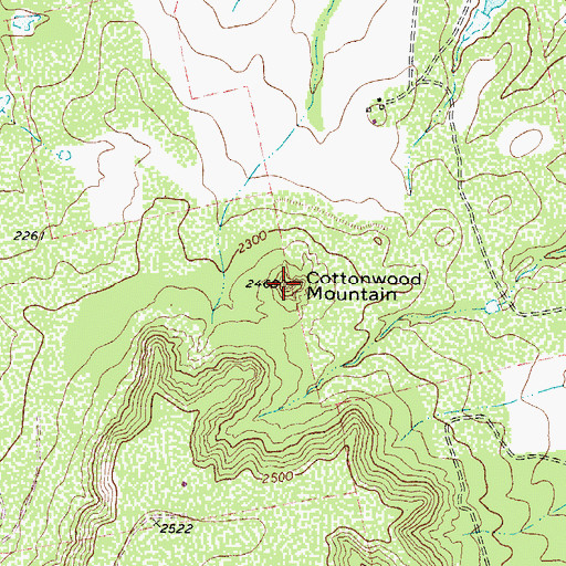 Topographic Map of Cottonwood Mountain, TX