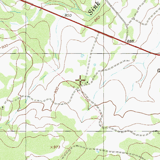 Topographic Map of Cowan Ranch, TX