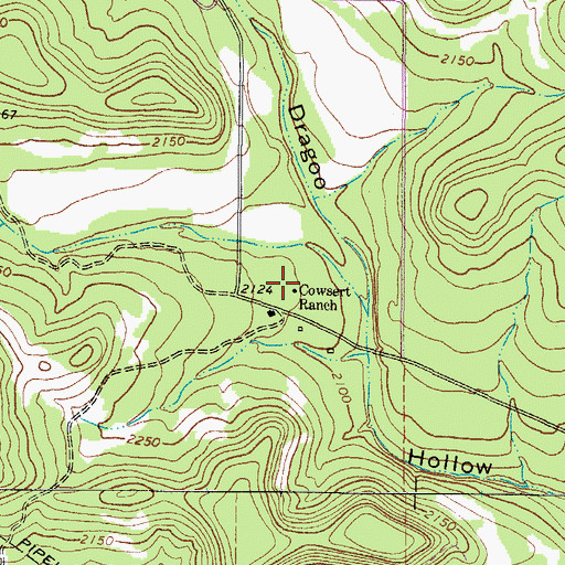 Topographic Map of Cowsert Ranch, TX