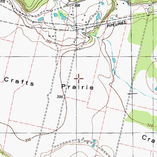 Topographic Map of Crafts Prairie, TX