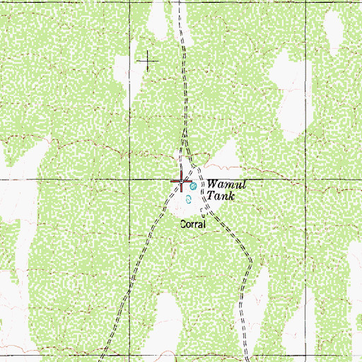 Topographic Map of Wamul Tank, AZ