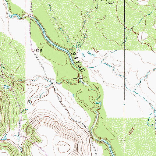 Topographic Map of Crooked Creek, TX