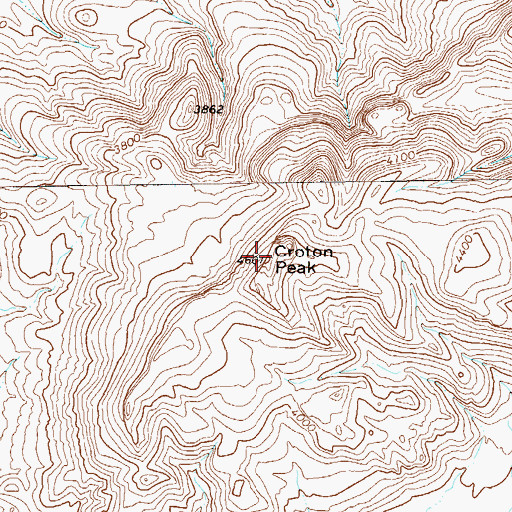 Topographic Map of Croton Peak, TX