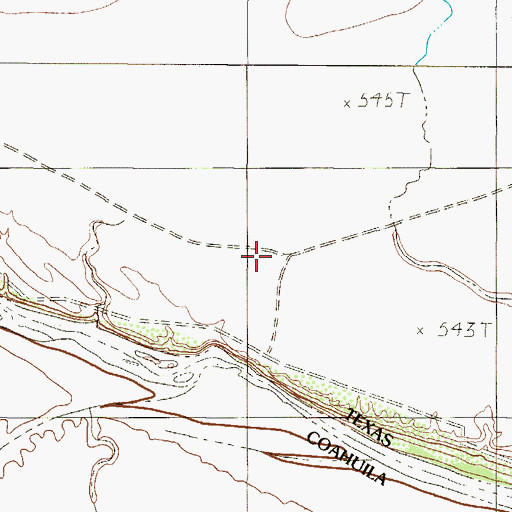 Topographic Map of Cuatralvo Ranch, TX