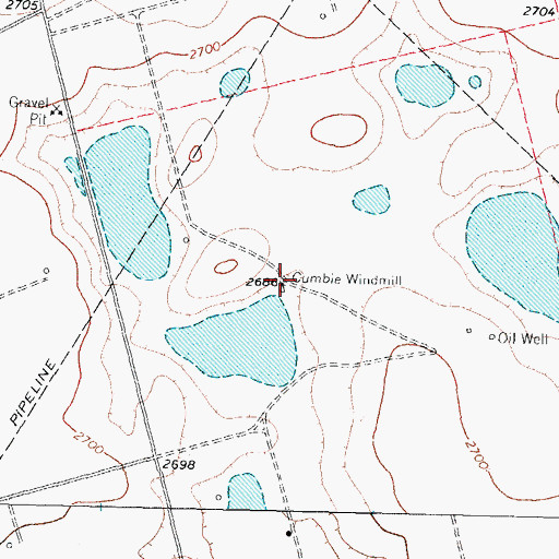 Topographic Map of Cumbie Windmill, TX