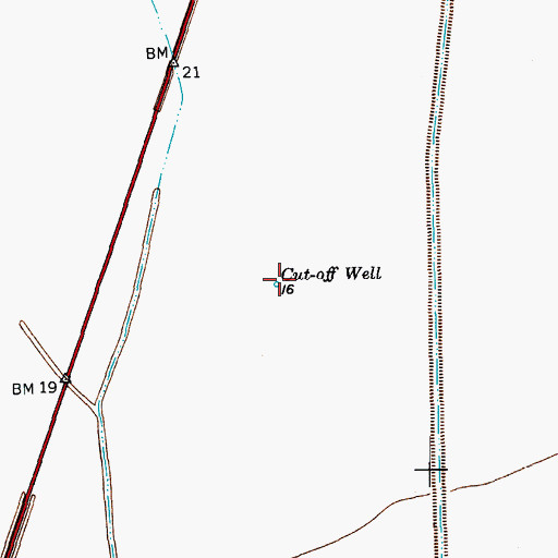 Topographic Map of Cut- off Well, TX