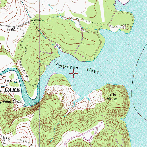 Topographic Map of Cypress Cove, TX