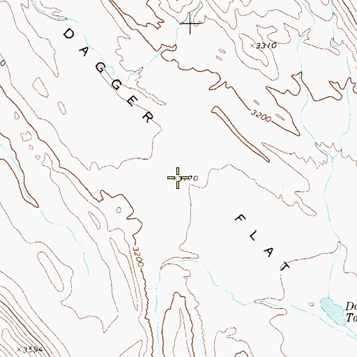 Topographic Map of Dagger Flat, TX