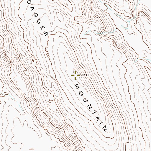 Topographic Map of Dagger Mountain, TX