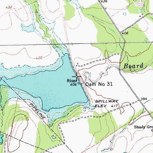 Topographic Map of Dam Number 31, TX