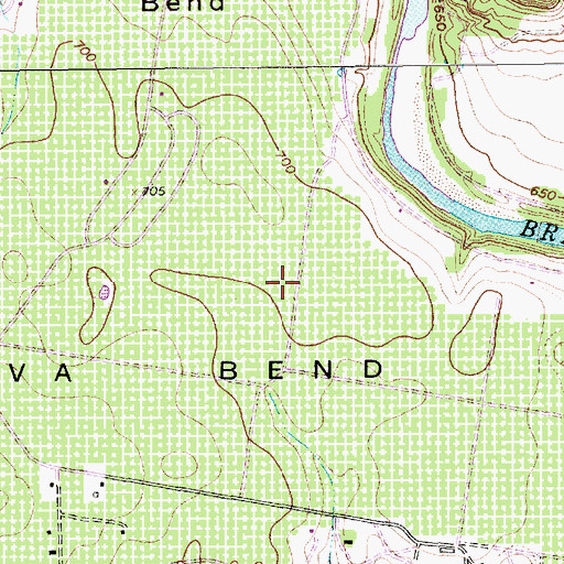 Topographic Map of De Cordova Bend, TX
