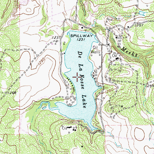 Topographic Map of De LaFosse Lake, TX