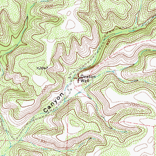 Topographic Map of Deaton Well, TX