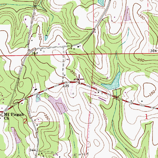 Topographic Map of Mount Pisgah Church, AL