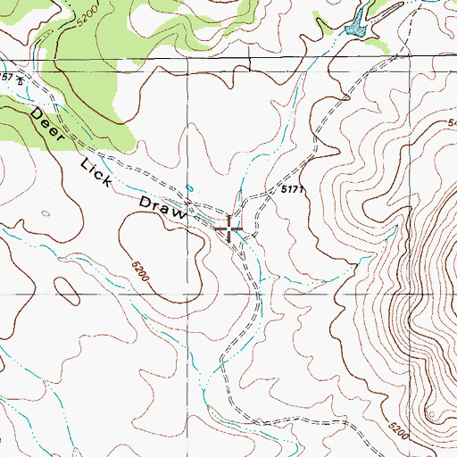 Topographic Map of Deer Lick Draw, TX
