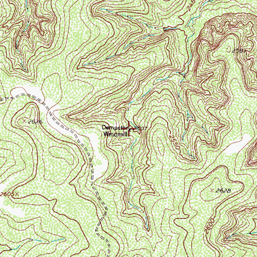 Topographic Map of Dempster Windmill, TX