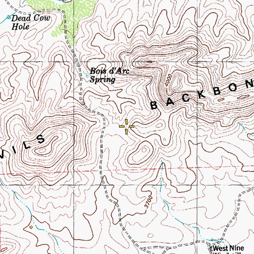 Topographic Map of Devils Backbone, TX
