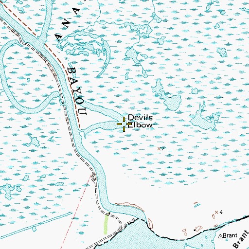 Topographic Map of Devils Elbow, TX