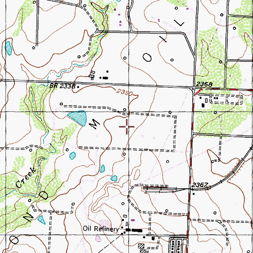 Topographic Map of Diamond M Oil Field, TX