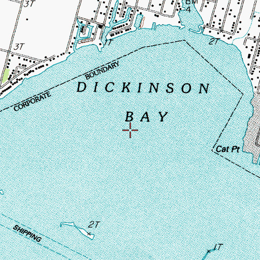 Topographic Map of Dickinson Bay, TX