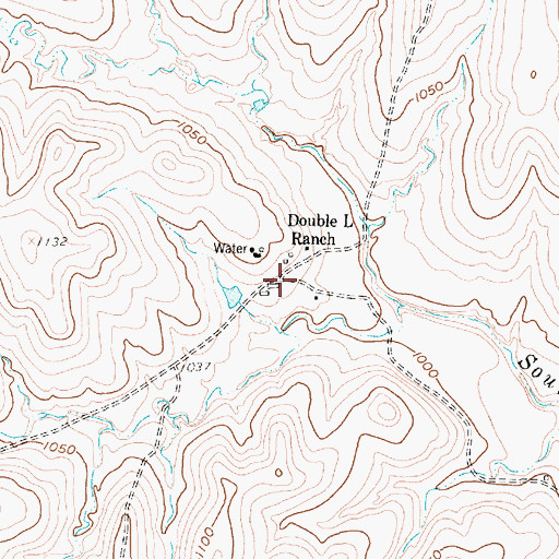 Topographic Map of Double L Ranch, TX