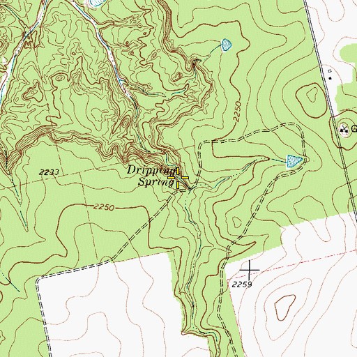 Topographic Map of Dripping Spring, TX