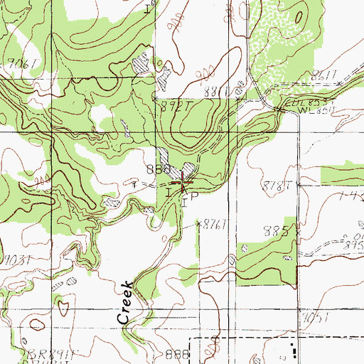 Topographic Map of Dry Branch Kickapoo Creek, TX