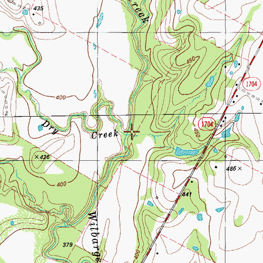 Topographic Map of Dry Creek, TX