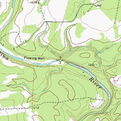 Topographic Map of Dry Hollow Creek, TX
