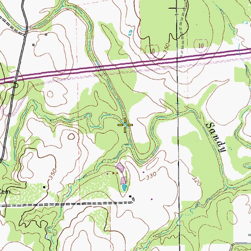 Topographic Map of Dry Run, TX
