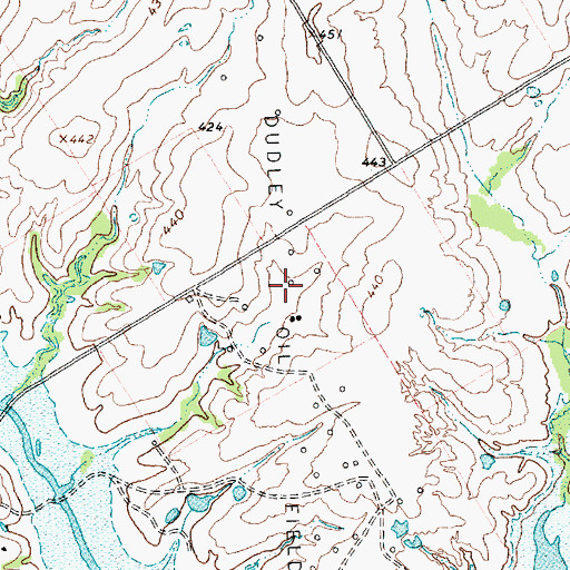 Topographic Map of Dudley Oil Field, TX