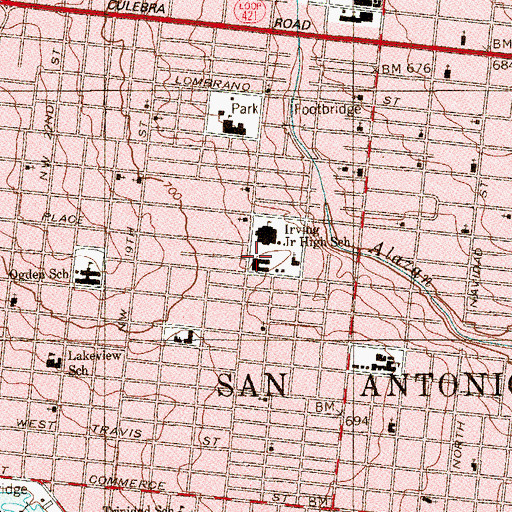 Topographic Map of Dunbar School, TX