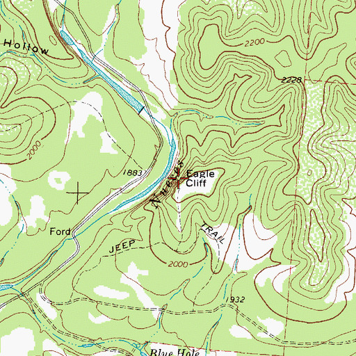 Topographic Map of Eagle Cliff, TX