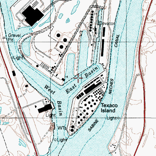 Topographic Map of East Basin, TX