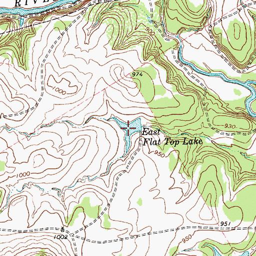 Topographic Map of East Flat Top Lake, TX