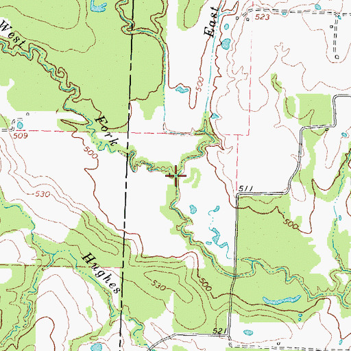 Topographic Map of East Fork Turkey Creek, TX