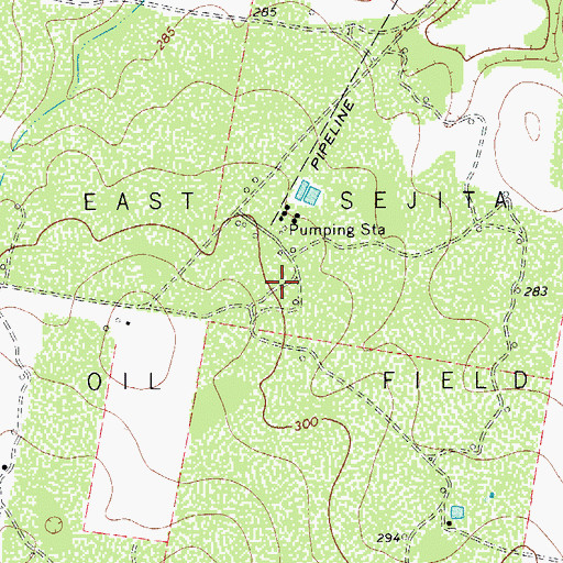 Topographic Map of East Sejita Oil Field, TX