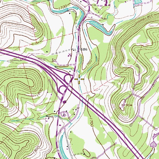Topographic Map of East Town Creek, TX