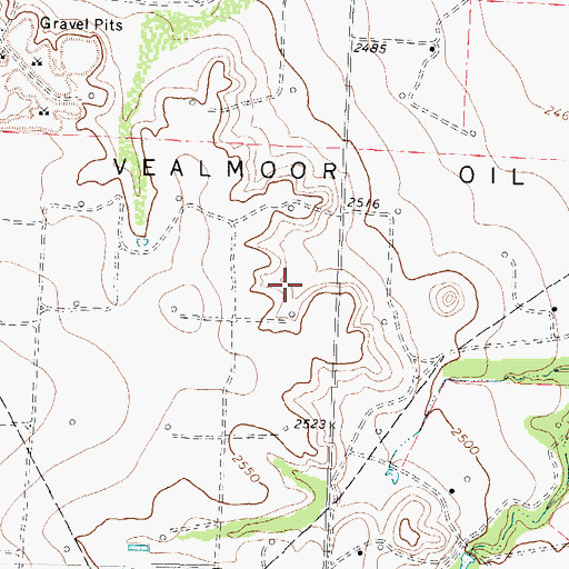 Topographic Map of East Vealmoor Oil Field, TX