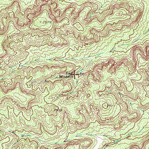 Topographic Map of East Windmill, TX