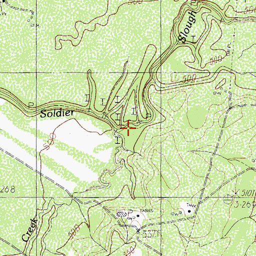 Topographic Map of El Moro Creek, TX