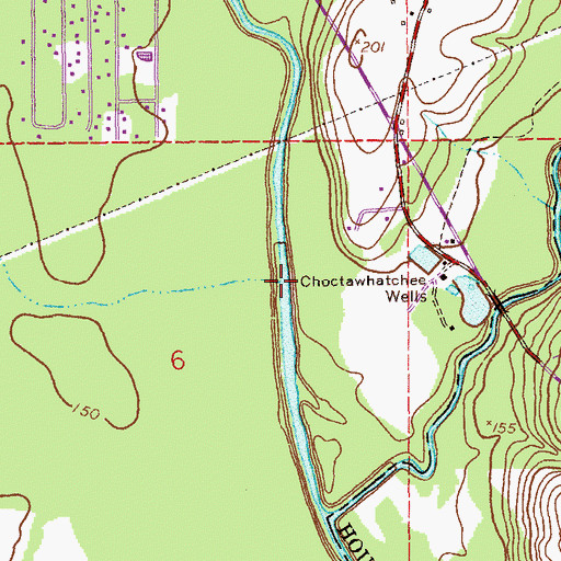 Topographic Map of Peters Branch, AL