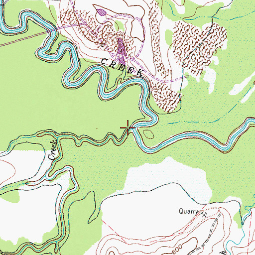 Topographic Map of Elizabeth Creek, TX