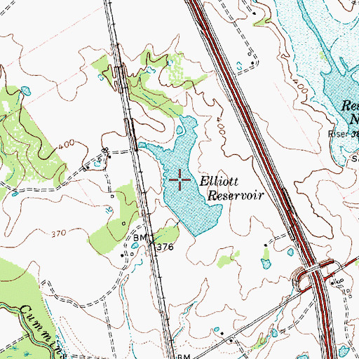 Topographic Map of Elliott Reservoir, TX