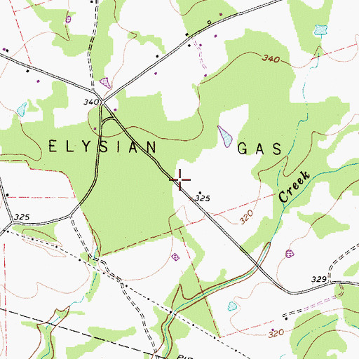 Topographic Map of Elysian Gas Field, TX