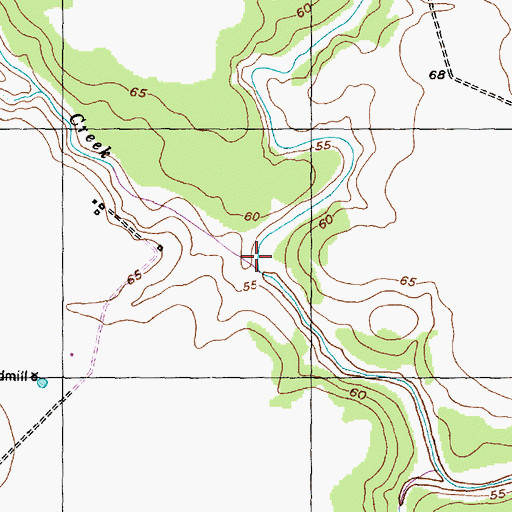 Topographic Map of Fairchilds Creek, TX