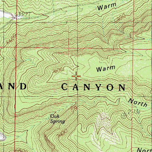 Topographic Map of Warm Springs Point, AZ